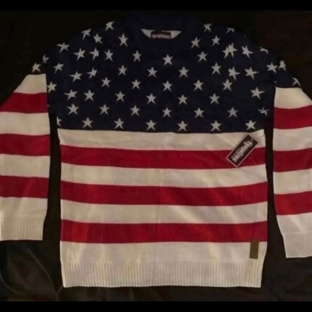 USA American Flag Sweater Tipsy Elves NEW With Tags In Original Packaging